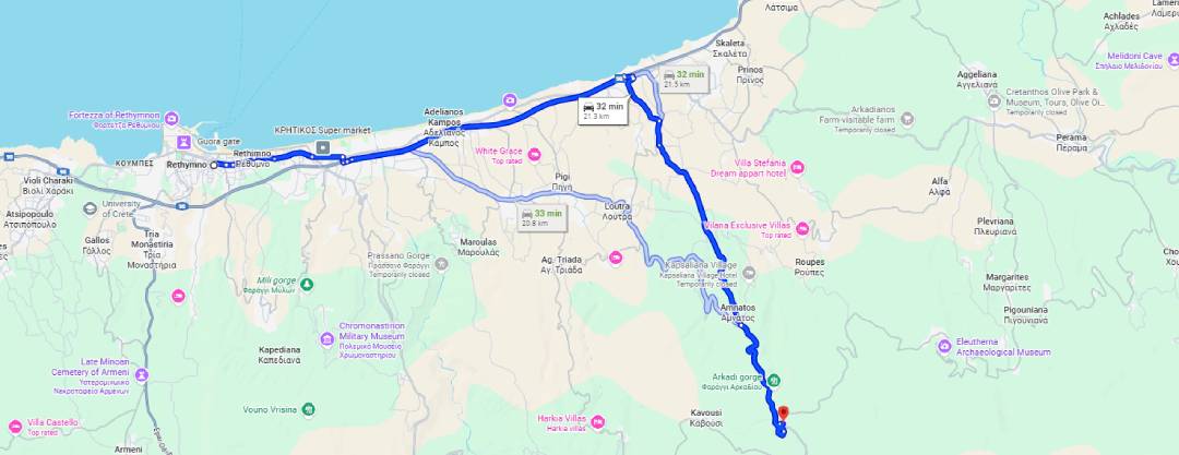  from rethymno to arkadi monastery