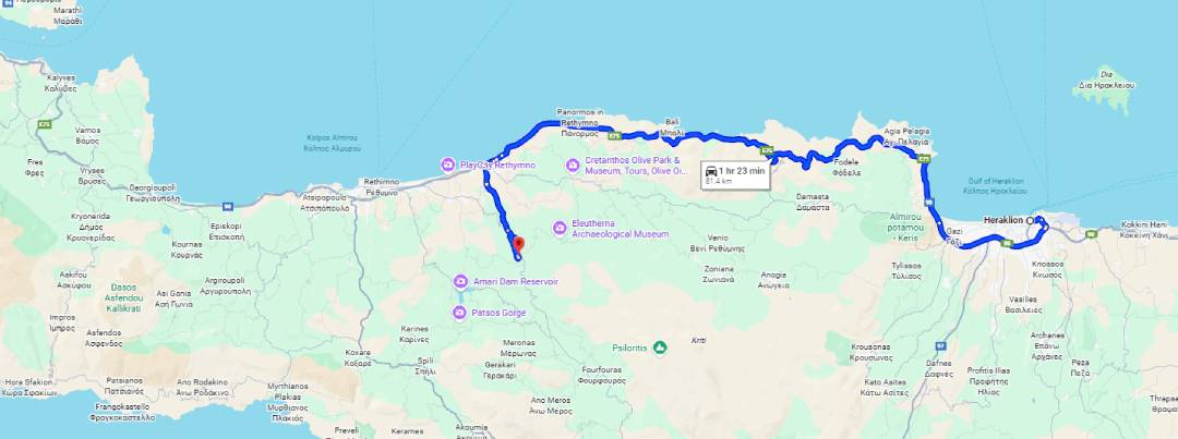 from heraklion to arkadi monastery