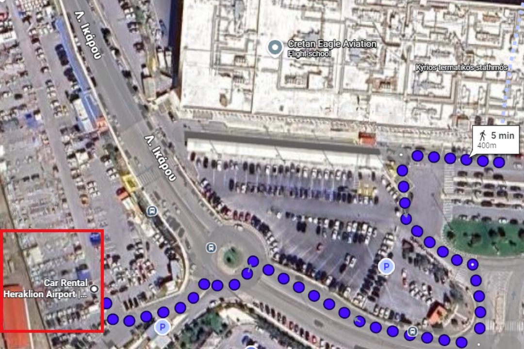 heraklion airport route to cretecars